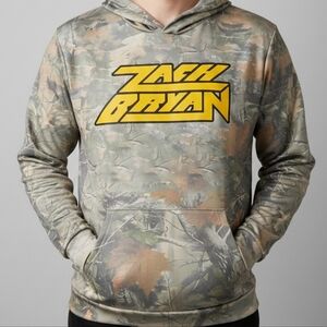 Official 2025 Zach Bryan Concert Camo Hoodie Size L